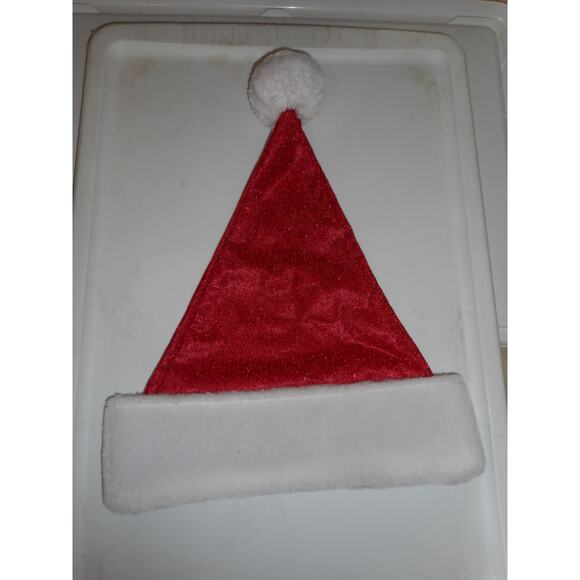Red Sparkleing Christmas Santa Hat 17″ Tall by Merry Brite - Picture 2 of 2